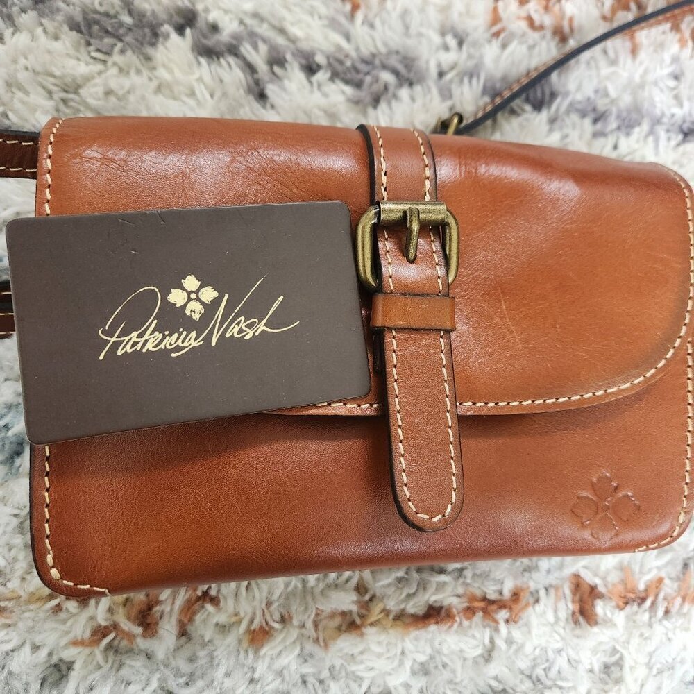 Patricia Nash Torri Brown Leather Crossbody Bag Purse